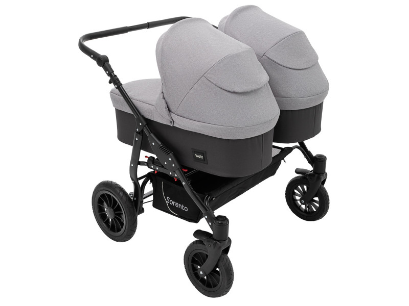 Коляска 2 в 1 для двійні Bair Sorento DUO BS-02 сірий / графіт, Фото 4