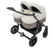 Коляска 2 в 1 для двійні Bair Sorento DUO BS-03 слонова кістка / капучино