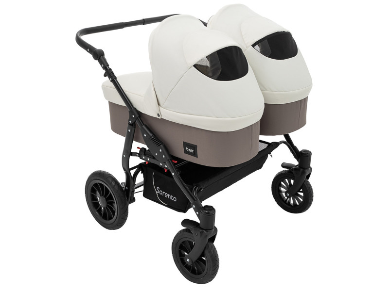 Коляска 2 в 1 для двійні Bair Sorento DUO BS-03 слонова кістка / капучино, Фото 5