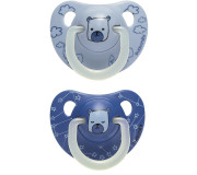 Пустушки анатомічні (набір: 2 шт), 6-18 місяців, нічна Ведмедик