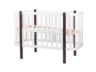Ліжко Babyroom Місяць 120x60 набір 80x60  білий / венге