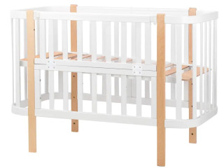 Ліжко Babyroom Місяць 120x60 набір 80x60  білий / натуральний