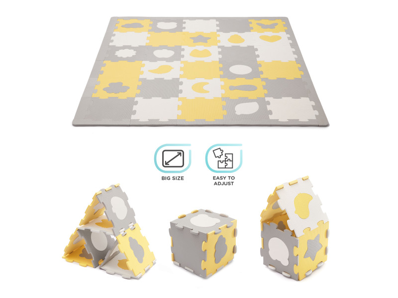 Килимок-пазл Kinderkraft Luno Shapes Yellow, 30 елементів (KPLUSH00YEL0000), Фото 10