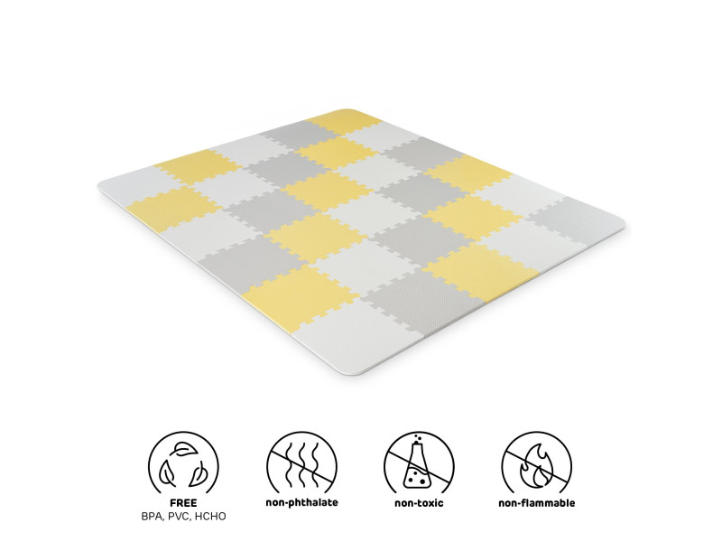 Килимок-пазл Kinderkraft Luno Yellow, 30 елементів (KKMLUNOYEL0000), Фото 1