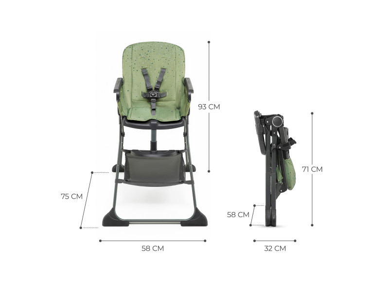 Стульчик для кормления Kinderkraft Foldee Green (KHFOLD00GRE0000), Фото 4