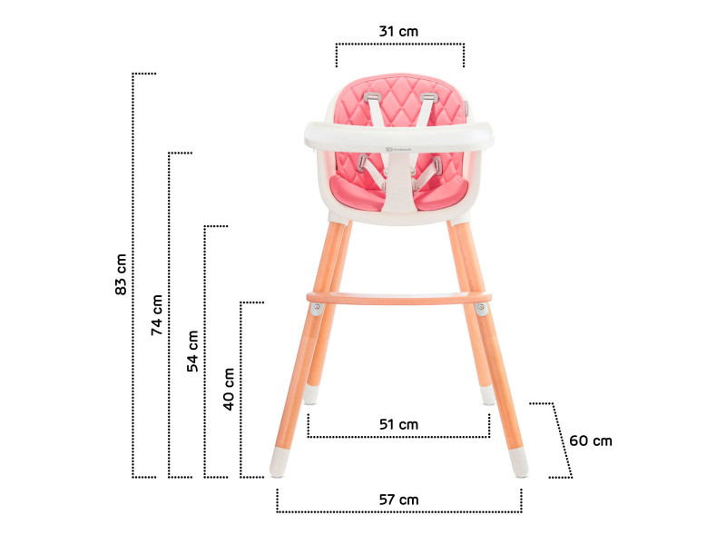 Стільчик для годування Kinderkraft Sienna Pink (KKKSIENPNK0000), Фото 6