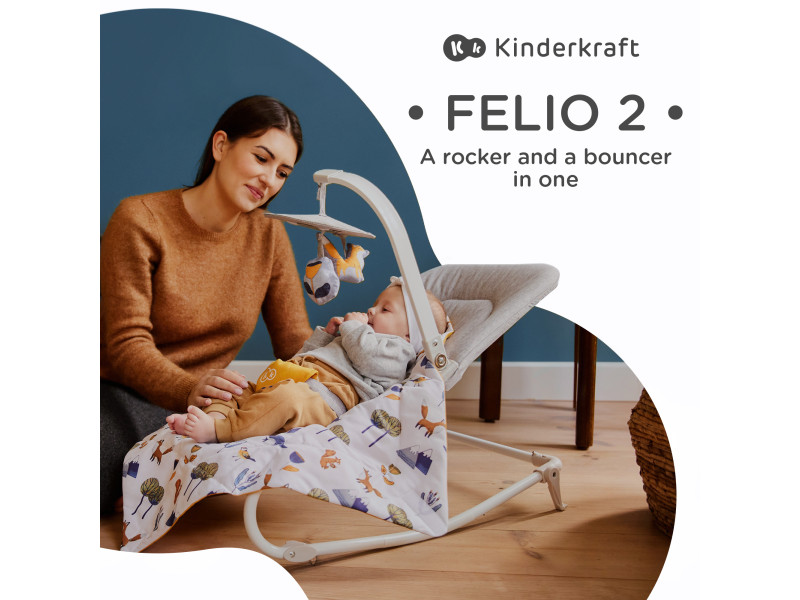 Шезлонг-качалка Kinderkraft Felio 2 Peony Rose (KBFELI20PNK0000), Фото 10