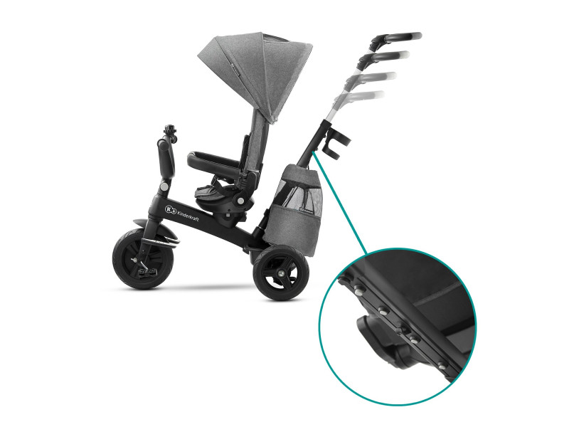 Триколісний велосипед Kinderkraft Easytwist Platinum Grey (KKRETWIGRY0000), Фото 14