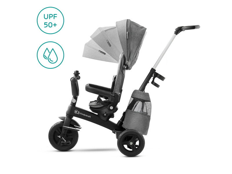 Триколісний велосипед Kinderkraft Easytwist Platinum Grey (KKRETWIGRY0000), Фото 15