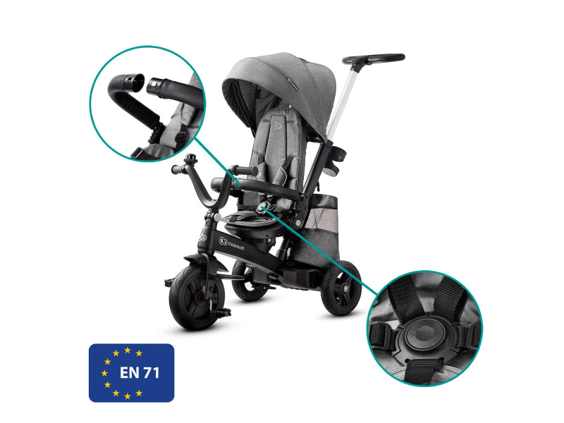 Триколісний велосипед Kinderkraft Easytwist Platinum Grey (KKRETWIGRY0000), Фото 17