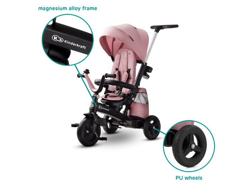 Триколісний велосипед Kinderkraft Easytwist Mauvelous Pink (KKRETWIPNK0000), Фото 11