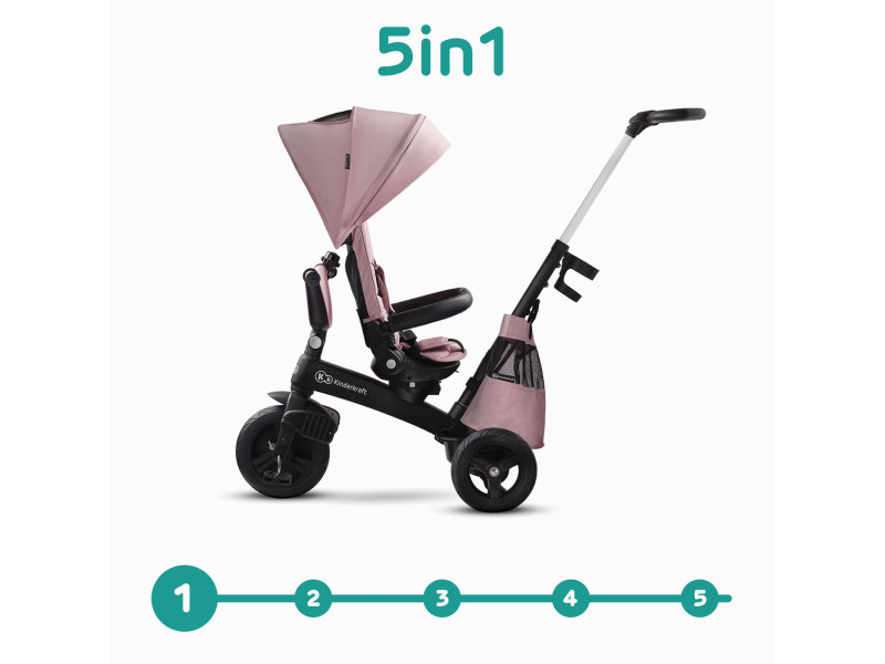 Триколісний велосипед Kinderkraft Easytwist Mauvelous Pink (KKRETWIPNK0000), Фото 13