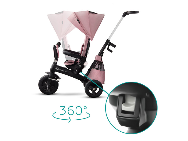 Триколісний велосипед Kinderkraft Easytwist Mauvelous Pink (KKRETWIPNK0000), Фото 8