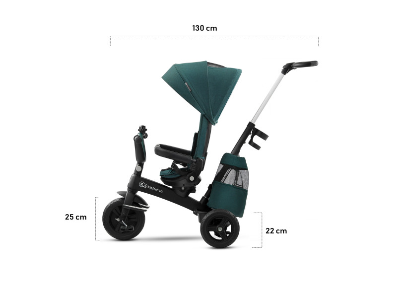 Трехколесный велосипед Kinderkraft Easytwist Midnight Green (KKRETWIGRE0000), Фото 14