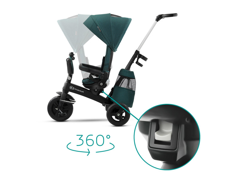 Трехколесный велосипед Kinderkraft Easytwist Midnight Green (KKRETWIGRE0000), Фото 10