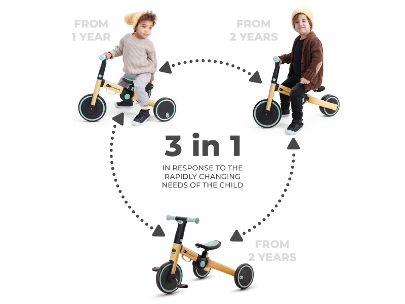 Триколісний велосипед 3 в 1 Kinderkraft 4TRIKE Sunflower Blue (KR4TRI22BLU0000), Фото 6