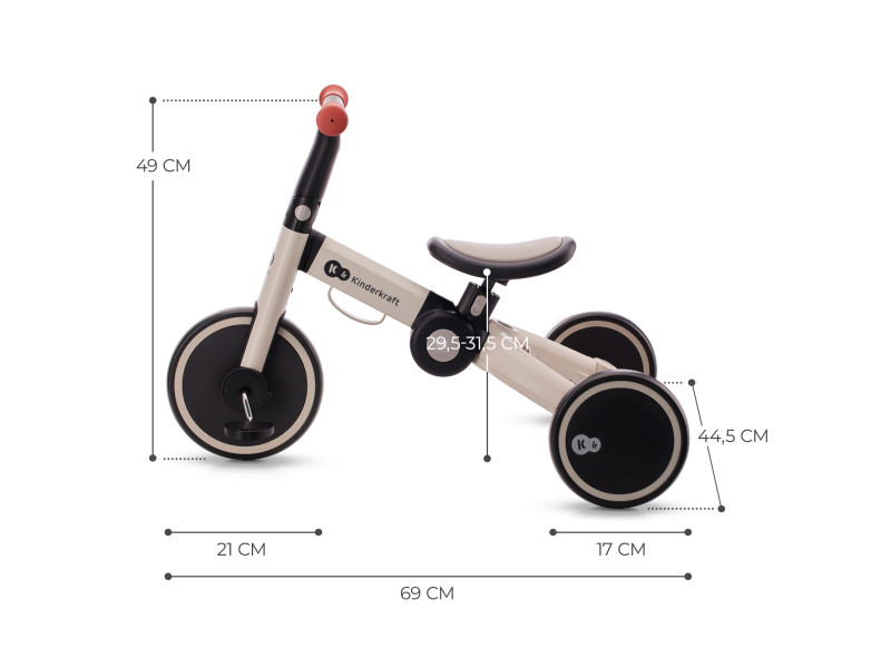 Триколісний велосипед 3 в 1 Kinderkraft 4TRIKE Silver Grey (KR4TRI22GRY0000), Фото 11