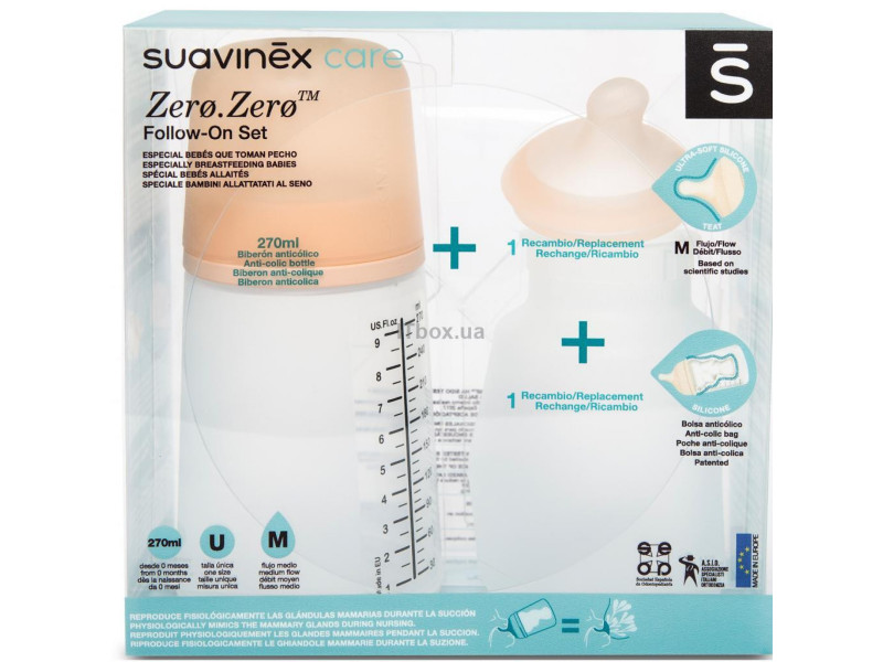 Набор антиколиковых бутылочек Suavinex Zero.Zero 270 мл, Фото 4