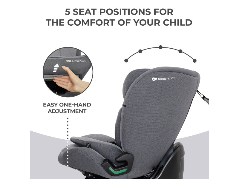 Автокрісло Kinderkraft Oneto3 i-Size Cool Grey (KCONE300GRY000), Фото 17