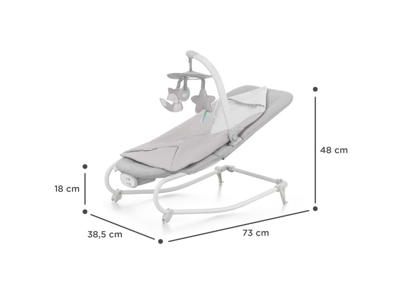 Шезлонг-гойдалка Kinderkraft Felio 2 Stone Grey (KBFELI20GRY0000), Фото 4