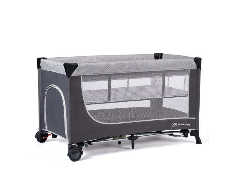 Ліжко-манеж Kinderkraft Leody Grey (KCLEOD00GRY0000), Фото 1