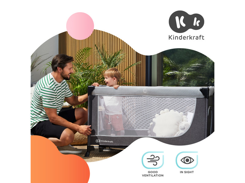 Ліжко-манеж Kinderkraft Leody Grey (KCLEOD00GRY0000), Фото 8