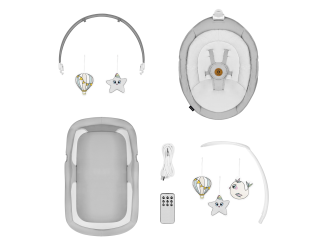 Колыбель-кровать Lionelo BELLA SET GREY CONCRETE
