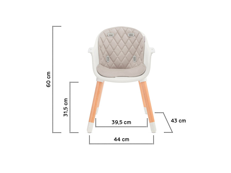 Стільчик для годування Kinderkraft Sienna Gray (KKKSIENGRY0000), Фото 5