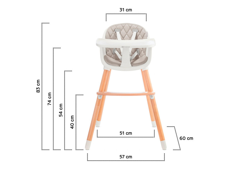 Стільчик для годування Kinderkraft Sienna Gray (KKKSIENGRY0000), Фото 6