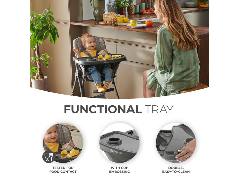 Стульчик для кормления Kinderkraft Foldee Grey (KHFOLD00GRY0000), Фото 12