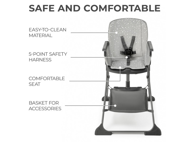 Стульчик для кормления Kinderkraft Foldee Grey (KHFOLD00GRY0000), Фото 13