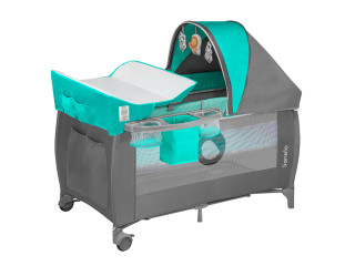Ліжечко-манеж Lionelo SVEN PLUS TURQUOISE / GREY