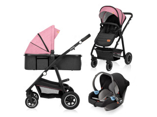 Універсальна коляска 3 в 1 Lionelo AMBER PINK ROSE