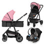 Універсальна коляска 3 в 1 Lionelo AMBER PINK ROSE