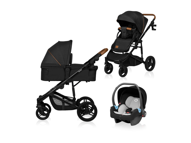 Универсальная коляска 3 в 1 Lionelo MARI TOUR BLACK ONYX, Фото 1