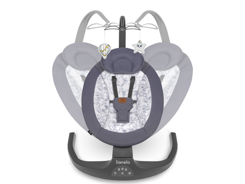 Шезлонг-качалка Lionelo RALF GREY WHITE, Фото 4