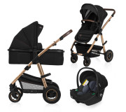 Универсальная коляска 3 в 1 Lionelo AMBER BLACK ONYX