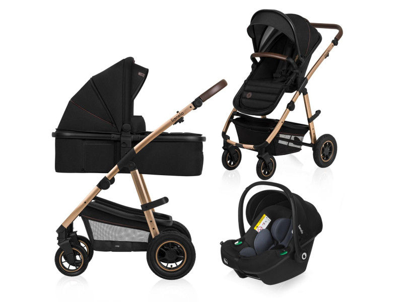 Универсальная коляска 3 в 1 Lionelo AMBER BLACK ONYX, Фото 1