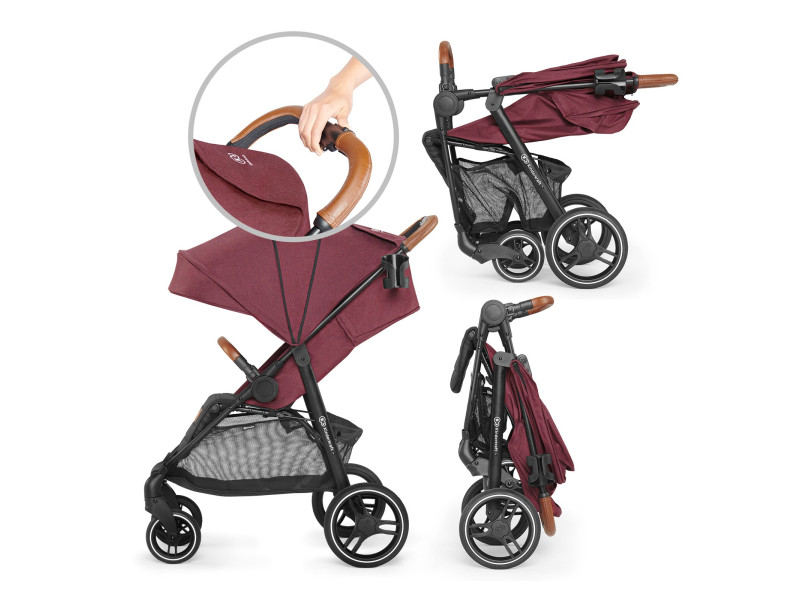 Прогулянкова коляска Kinderkraft Grande 2020 Burgundy (KKWGRANBRG000N), Фото 11