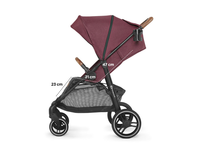 Прогулянкова коляска Kinderkraft Grande 2020 Burgundy (KKWGRANBRG000N), Фото 6