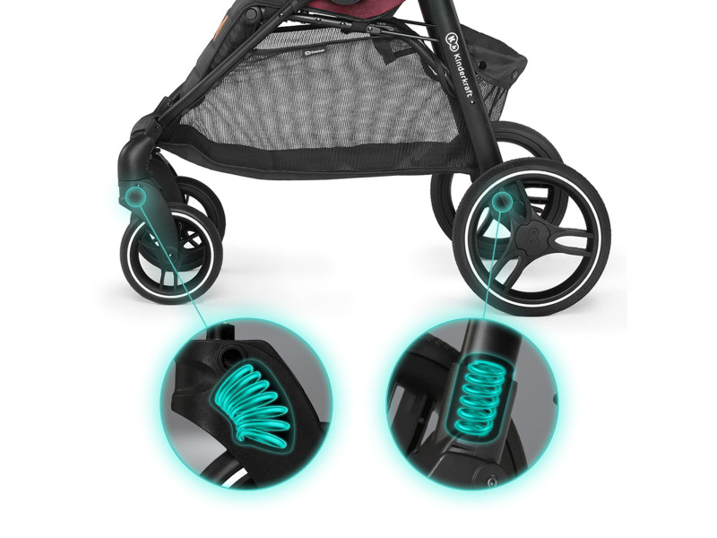 Прогулянкова коляска Kinderkraft Grande 2020 Burgundy (KKWGRANBRG000N), Фото 8