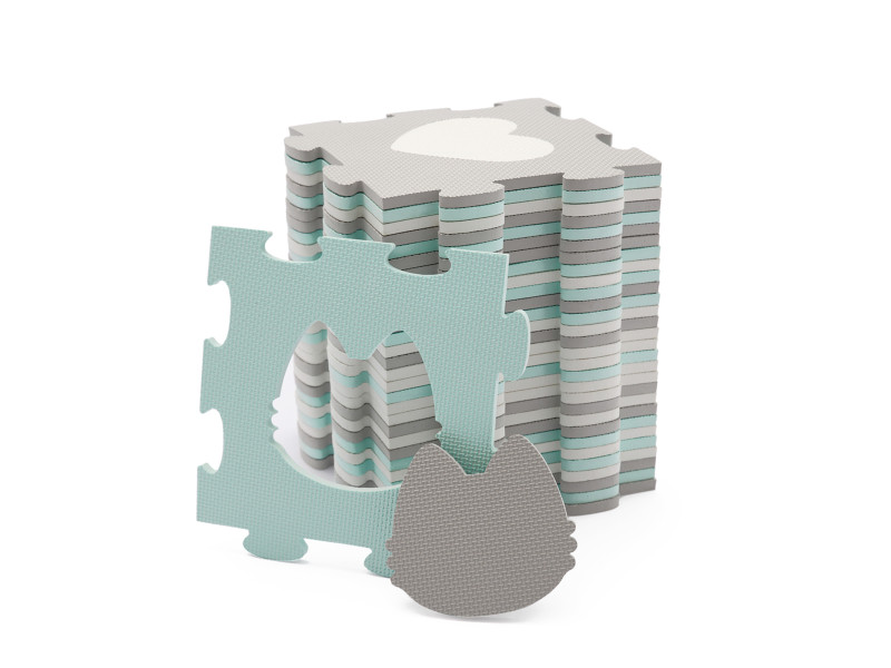 Килимок-пазл Kinderkraft Luno Shapes Mint, 30 елементів (KPLUSH00MIN0000), Фото 12