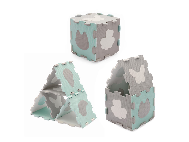 Килимок-пазл Kinderkraft Luno Shapes Mint, 30 елементів (KPLUSH00MIN0000), Фото 4
