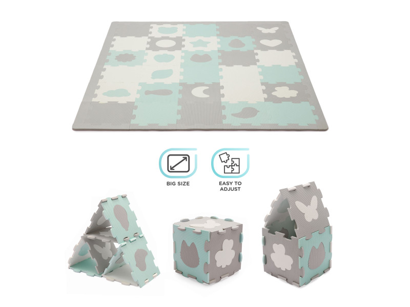 Килимок-пазл Kinderkraft Luno Shapes Mint, 30 елементів (KPLUSH00MIN0000), Фото 7
