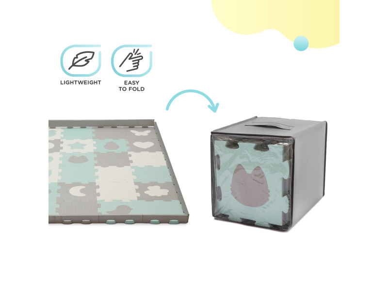 Килимок-пазл Kinderkraft Luno Shapes Mint, 30 елементів (KPLUSH00MIN0000), Фото 9