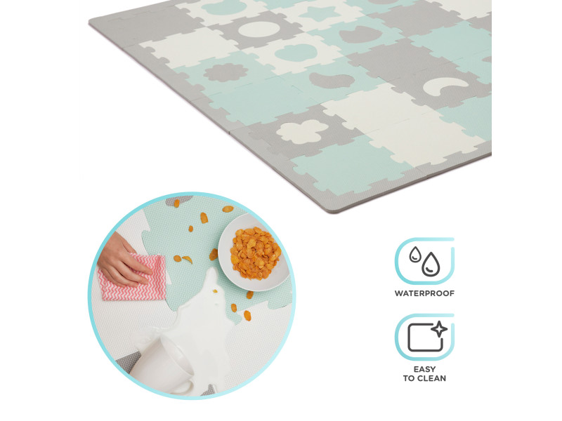Килимок-пазл Kinderkraft Luno Shapes Mint, 30 елементів (KPLUSH00MIN0000), Фото 10