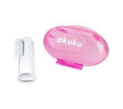 Силиконовая зубная щетка и массажер для десен Akuku A0265, розрвый чехол