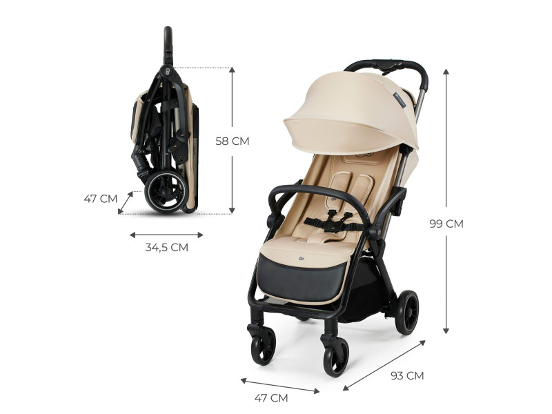 Прогулянкова коляска Kinderkraft Apino Dune Beige (KSAPIN00BEG0000), Фото 10