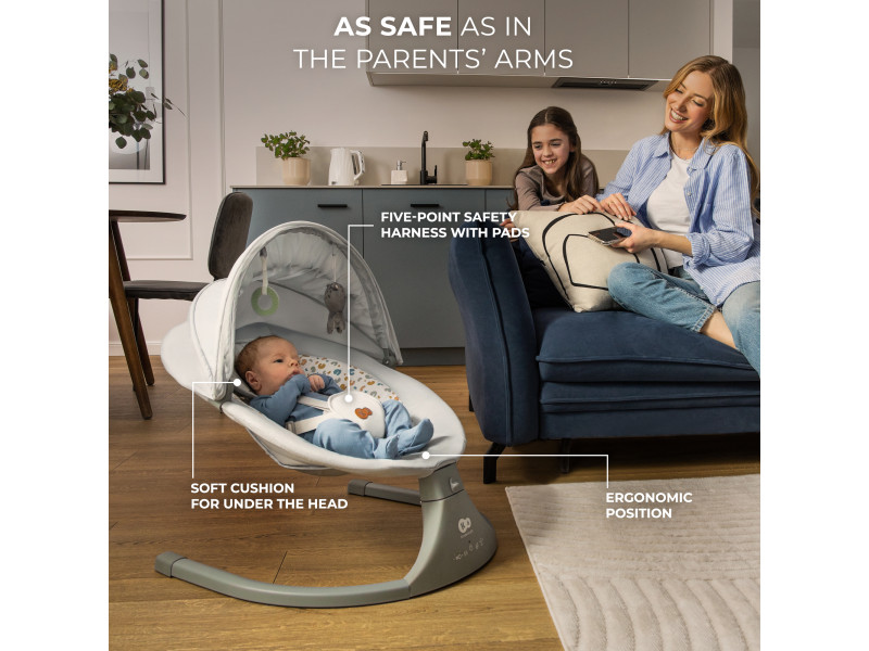 Крісло-гойдалка Kinderkraft Lumi 2 Dark Grey (KBLUMI02DGR0000), Фото 16