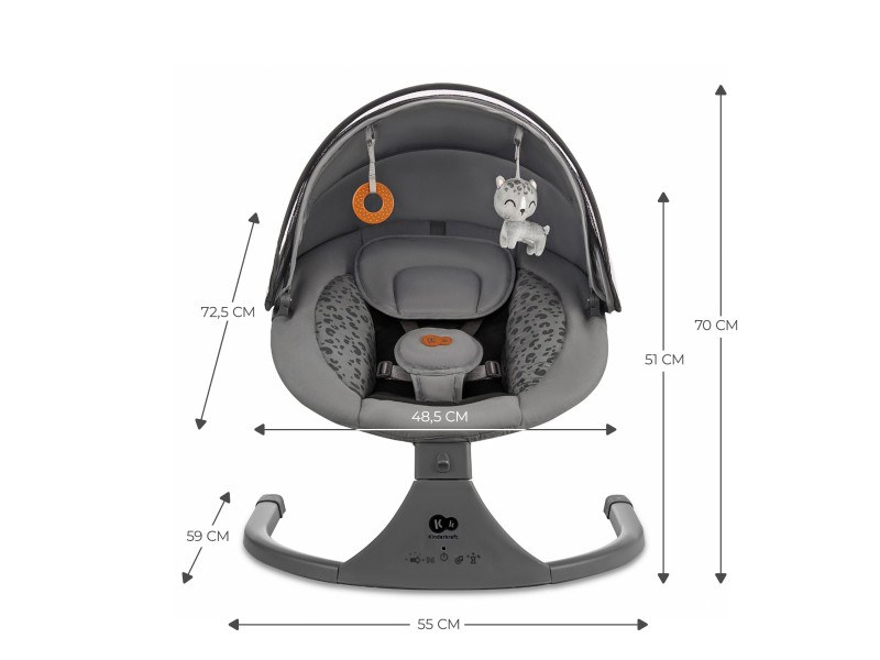 Крісло-гойдалка Kinderkraft Lumi 2 Dark Grey (KBLUMI02DGR0000), Фото 8